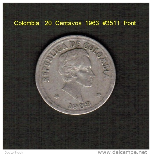 COLOMBIA    20  CENTAVOS  1963  (KM # 215.2) - Kolumbien