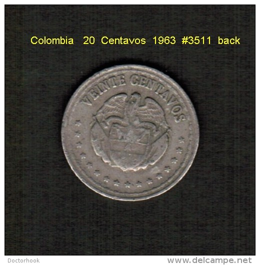 COLOMBIA    20  CENTAVOS  1963  (KM # 215.2) - Kolumbien
