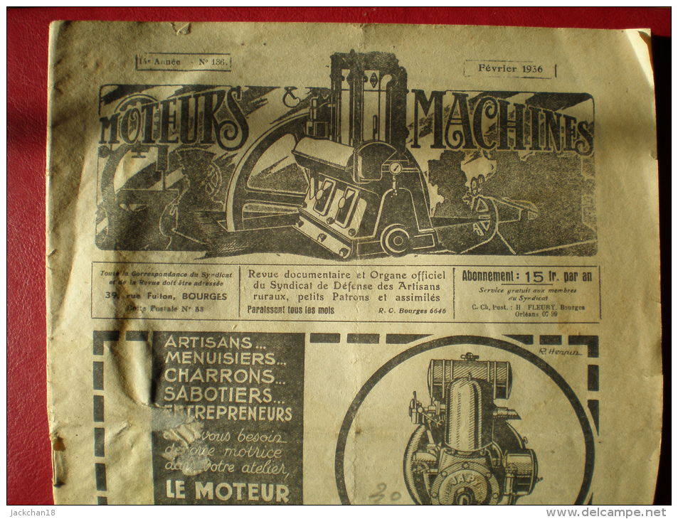 -BOURGES - MOTEURS & MACHINES -REVUE MENSUEL - AVEC PUBLICITE- 24 Pages - Sonstige & Ohne Zuordnung