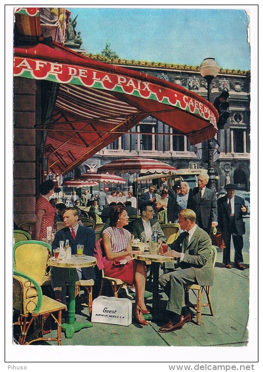 VT-238  AEROVIAS MEXICO S.A.  A PARIS Au Terasse De La Cafe De La Paix Et La Place De L'Opera - Sonstige & Ohne Zuordnung