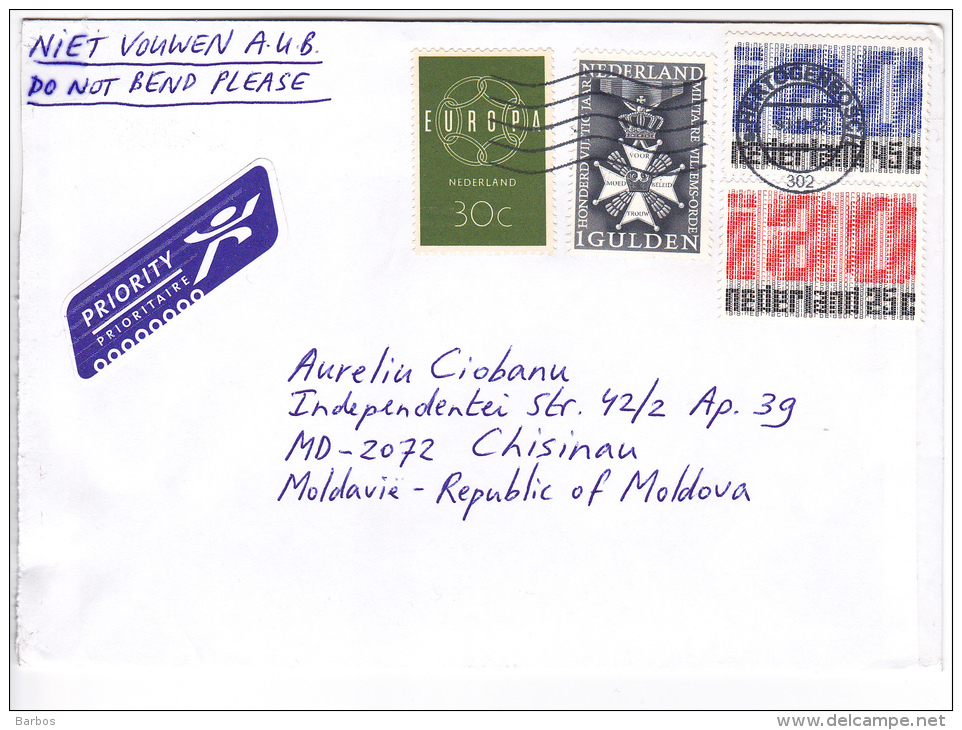 Netherlands To Moldova; 2013 ;  Used Cover - Lettres & Documents