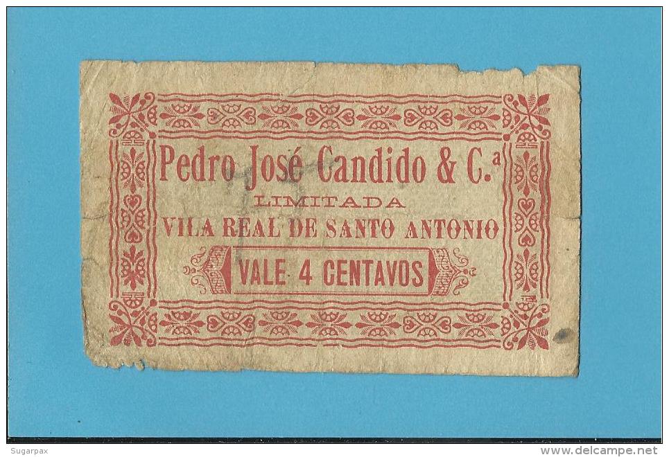 VILA REAL De SANTO ANTONIO - ESCASSA - CÉDULA De 4 CENTAVOS - ND - PORTUGAL - EMERGENCY PAPER MONEY - NOTGELD - Portugal