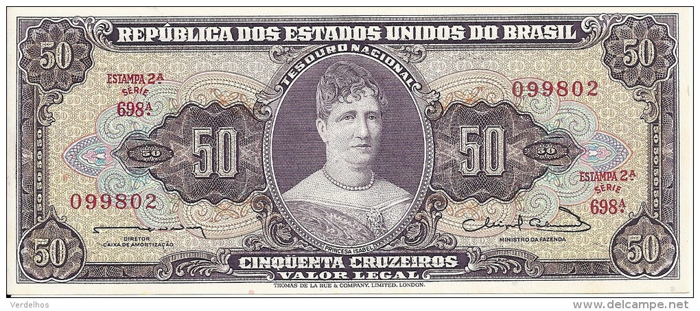 BRESIL 50 CRUZEIROS ND1963 UNC P 179 - Brésil