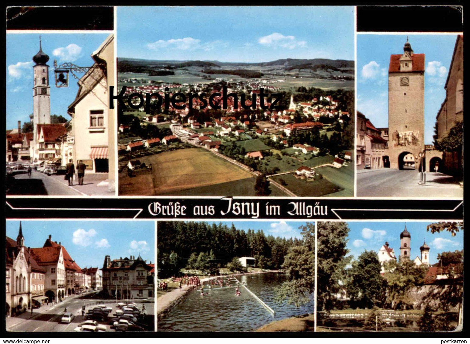 ÄLTERE POSTKARTE GRÜSSE AUS ISNY IM ALLGÄU 1971 Bad Bath See Verlag Buchhandlung Kissling Cpa Postcard AK Ansichtskarte - Isny