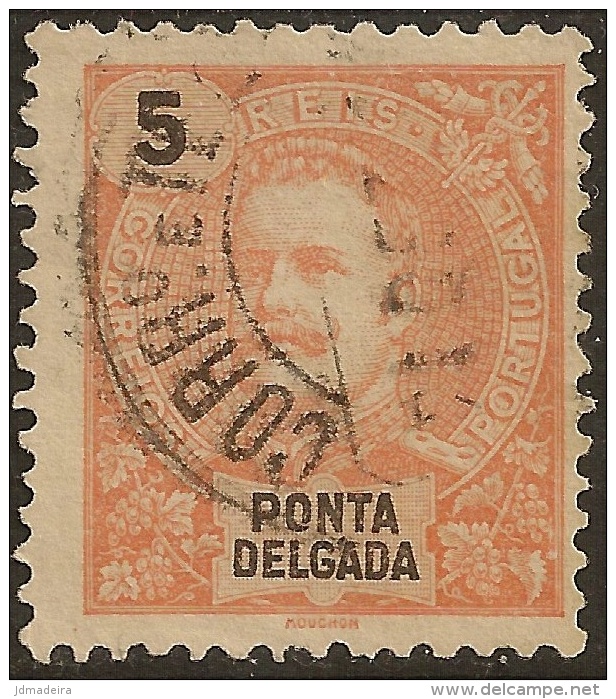 Ponta Delgada – 1897 King Carlos 5 Réis - Ponta Delgada