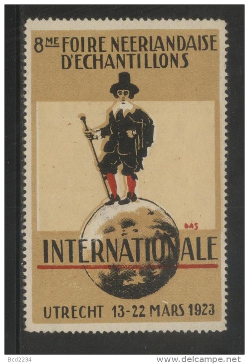 NETHERLANDS 1923 UTRECH 8TH INTERNATIONAL DUTCH FAIR FRENCH LANGUAGE NO GUM POSTER STAMP CINDERELLA ERINOPHILATELIE - Ungebraucht