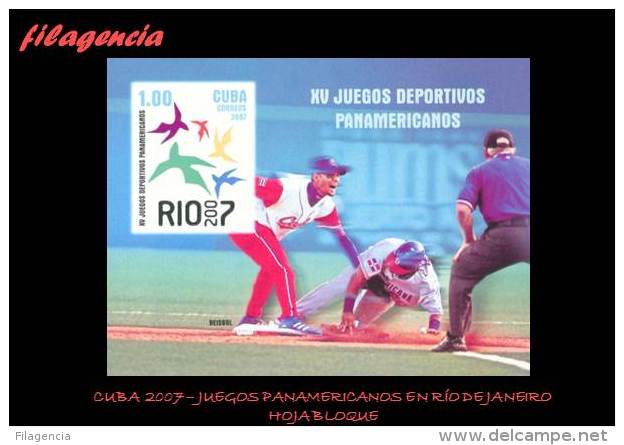AMERICA. CUBA MINT. 2007 JUEGOS PANAMERICANOS EN RÍO DE JANEIRO. HOJA BLOQUE - Ungebraucht