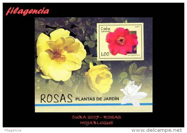 AMERICA. CUBA MINT. 2007 FLORA. ROSAS. HOJA BLOQUE - Unused Stamps