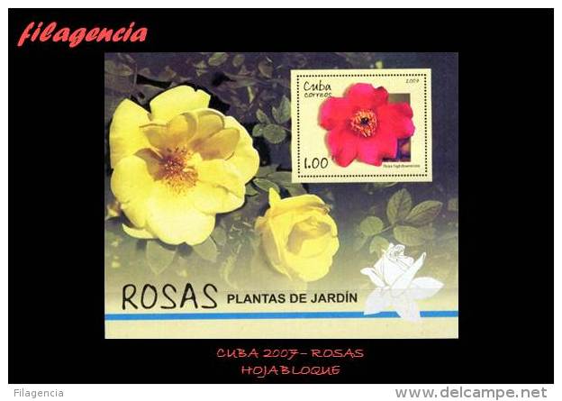 AMERICA. CUBA MINT. 2007 FLORA. ROSAS. HOJA BLOQUE - Ungebraucht