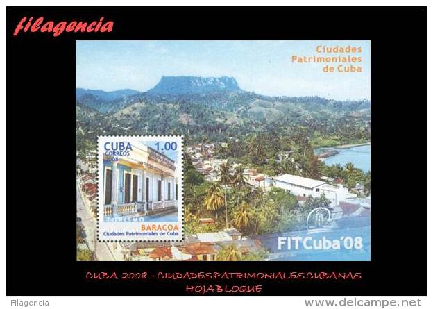AMERICA. CUBA MINT. 2008 TURISMO. CIUDADES PATRIMONIALES CUBANAS. HOJA BLOQUE - Unused Stamps