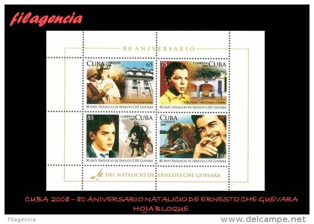 AMERICA. CUBA MINT. 2008 80 NATALICIO DE ERNESTO CHE GUEVARA. HOJA BLOQUE - Unused Stamps