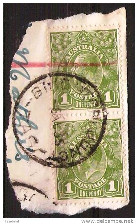 TASMANIA - 1935 Postmark CDS On Pair Of 1d Green King George V - BRIGHTON JUNCTION - Usados