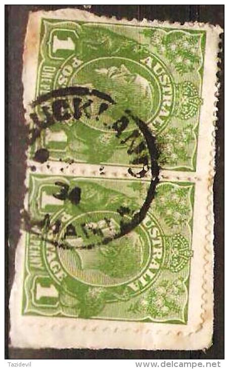 TASMANIA - 1934 Postmark CDS On Pair Of 1d Green King George V - BUCKLAND - Gebraucht