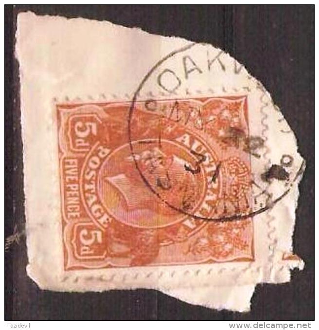 TASMANIA - 1931 Postmark CDS On 5d Brown King George V - OAKWOOD - Gebruikt