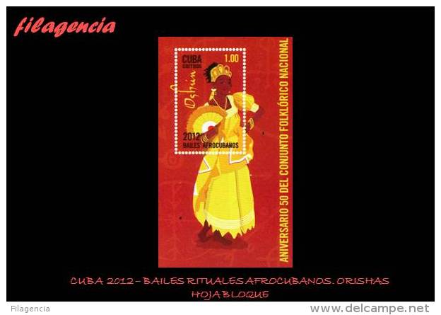 AMERICA. CUBA MINT. 2012 BAILES RITUALES AFROCUBANOS. ORISHAS. HOJA BLOQUE - Unused Stamps