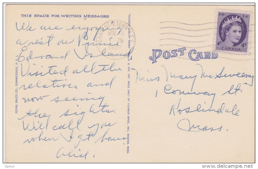 Charlottetown, P.E.I. - Victoria Park Drive. Postally Used, Message, 1957 - Charlottetown