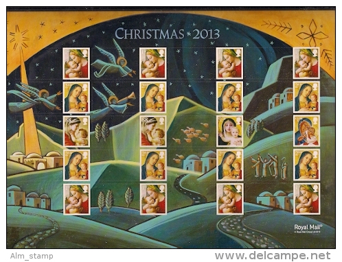 2013 Grossbritannien Mi. 3543-7 **MNH   Sheet NOEL  Weihnachten: Hl. Maria Mit Kind - Neufs