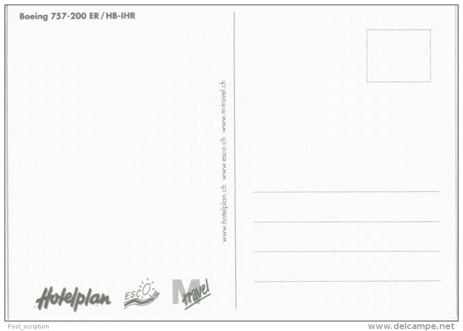 Thème -  Avion -  Hotelplan - Balair - Boeing 757 200 ER/HB IHR - 1946-....: Moderne