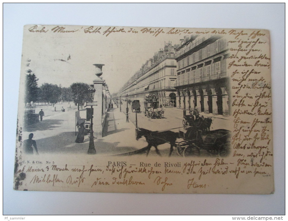 AK Paris - Rue De Rivoli 1900 Pferdekutschen Echt Gelaufen! Verlag C.N. & Cie No 5 Guter Zustand! - Transporte Público