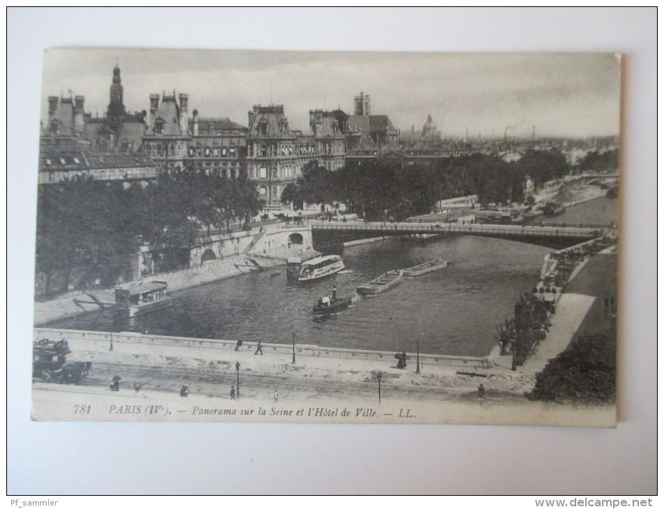 AK Paris (IVe) - Panorma Sur La Seine Et L`Hotel De Ville - LL 1909 Echt Gelaufen Und Guter Zustand! Schiffe - Die Seine Und Ihre Ufer