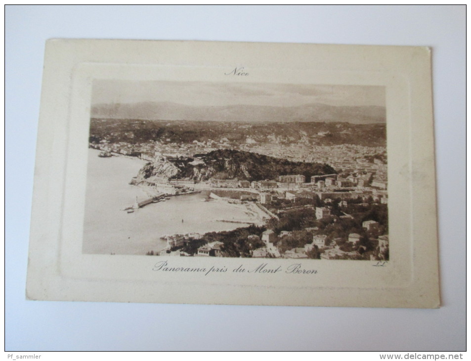 AK Nice / Nizza Panorama Pris Du Mont Boron 1911 Reliefkarte ?? Echt Gelaufe! Rar!! Guter Zustand!! - Mehransichten, Panoramakarten