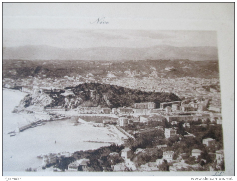 AK Nice / Nizza Panorama Pris Du Mont Boron 1911 Reliefkarte ?? Echt Gelaufe! Rar!! Guter Zustand!! - Mehransichten, Panoramakarten