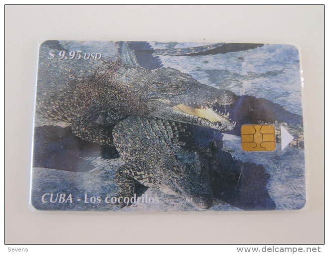 Cuba Chip Phonecard, Crocodiles,used - Krokodile Und Alligatoren