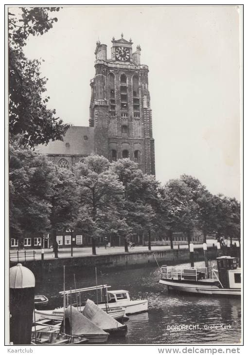 Dordrecht - Grote Kerk Vanaf Het Water, Boot/Schip, Meerpaal - 1968 - Holland/Nederland - Dordrecht