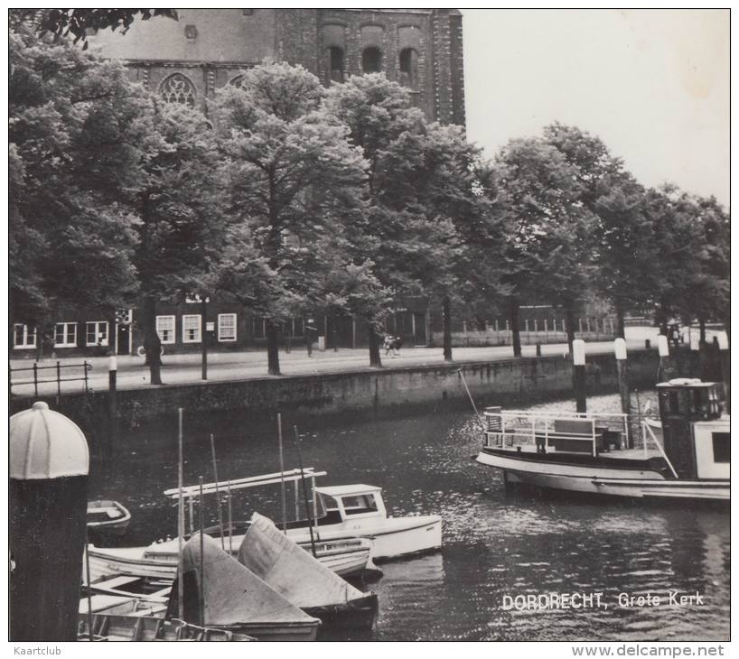 Dordrecht - Grote Kerk Vanaf Het Water, Boot/Schip, Meerpaal - 1968 - Holland/Nederland - Dordrecht