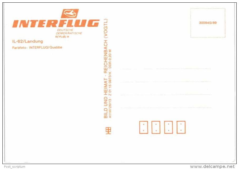 Thème -  Avion - Interflug Deutsche Demokratische Repblik - IL 62/Landung - 1946-....: Moderne