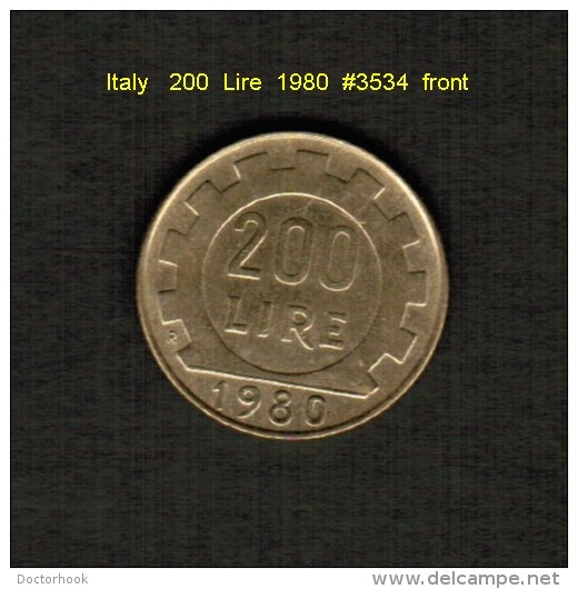 ITALY    200  LIRE  1980  (KM # 105) - 200 Lire