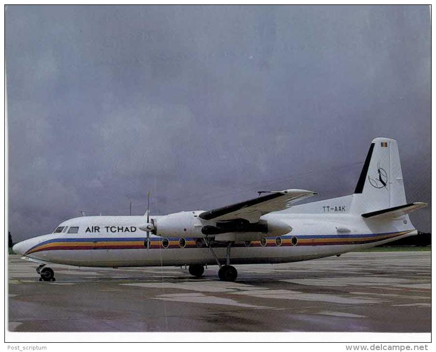 Thème -  Avion - JJ Postcards 199 - Air Tchad Fokker F27 Mk 600 TT AAK Cn 10430 Geneva 7/92 - 1946-....: Moderne