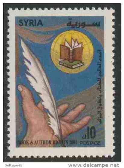 Syrie Syria Syrien 2001 Mi 2072 ** Hand, Quill And Emblem – Book And Copyright Day / Schreibfeder, Hand, Emblem - Andere & Zonder Classificatie