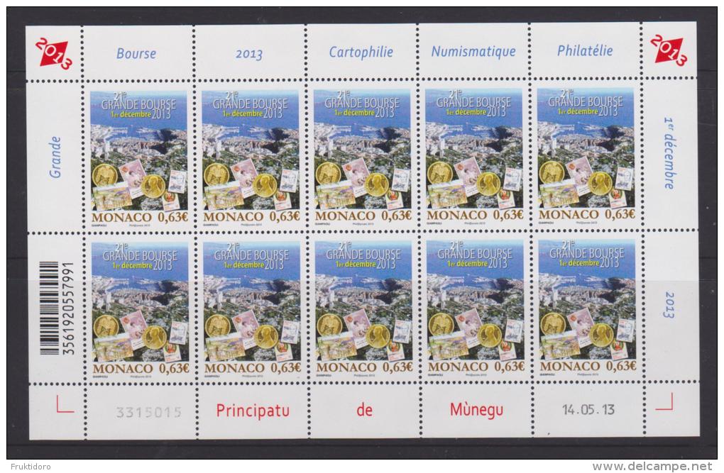 Monaco Mi 3149 Grand Fair (Grande Bourse) - Coin - Stamp - Full Sheet * * 2013 - Unused Stamps