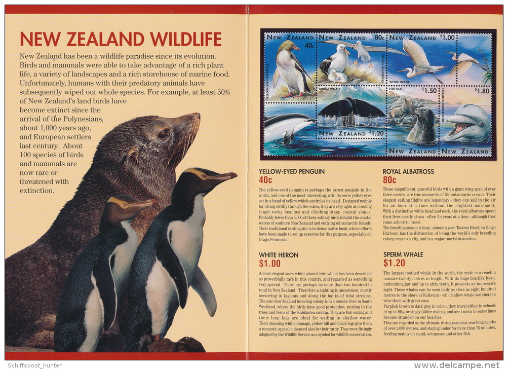 ANTARCTIC, NEW ZEALAND, Presentation Pack, Michel-No. 1511/16 " Animals ", Look Scans !! - Antarctische Expedities