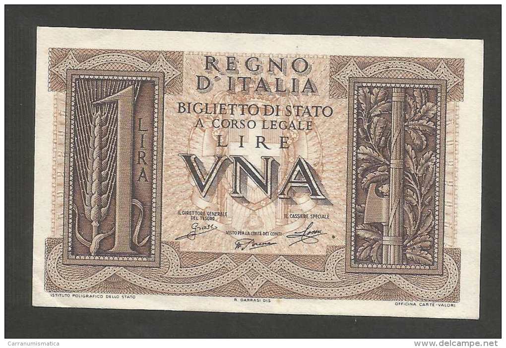 ITALIA - REGNO D' ITALIA - 1 Lira IMPERO (Decr. 14/11/1939) VITTORIO EMANUELE III - Regno D'Italia – 1 Lira