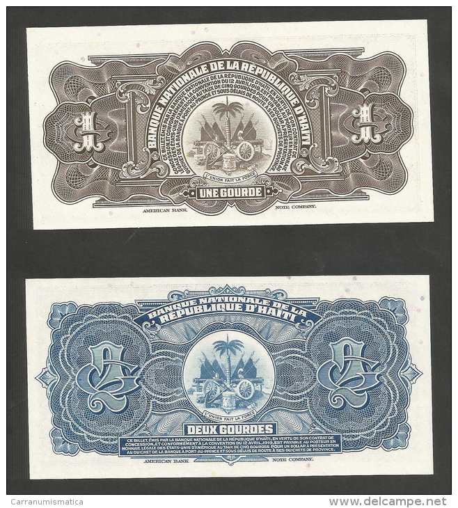 [NC] HAITI - BANQUE NATIONALE De La REPUBLIQUE D' HAITI - 1 & 2 GOURDES / LOT Of 2 BANKNOTES - Haïti