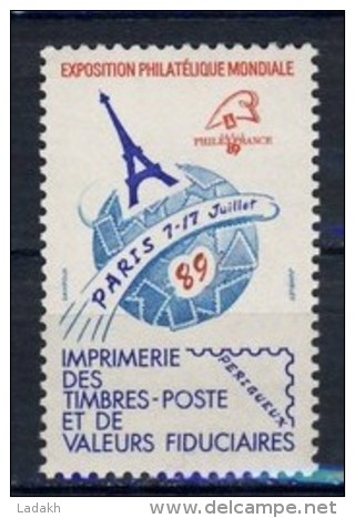 TIMBRE** VIGNETTE PARIS JUILLET 1989 # EXPOSITION PHILATELIQUE MONDIALE PHILEX # IMPRIMERIE TIMBRES + VALEURS FIDUCIAIRE - Esposizioni Filateliche