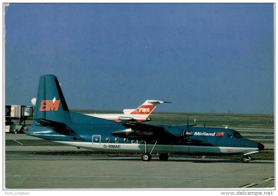 Thème -  Avion - PI LEconte 542 - BRitish Midland Fokker F 27 G BMAE Paris CDG - 1946-....: Era Moderna