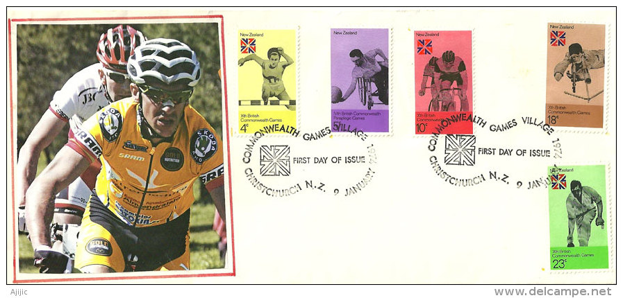 NOUVELLE-ZÉLANDE. Commonwealth Games à Christchurch, Série Complète FDC  1974 - Ciclismo