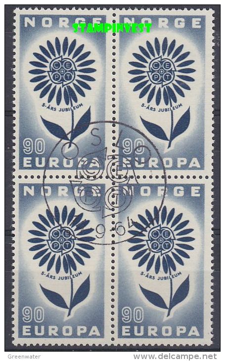 Europa Cept 1964 Norway 1v Bl Of 4 Used 1st Day - Stamps With Full Gum (12525) - 1964