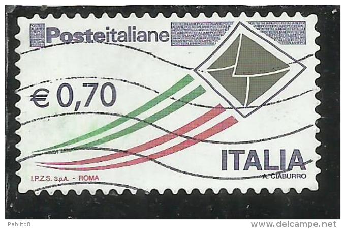 ITALIA REPUBBLICA ITALY REPUBLIC 2009 2015 POSTA ITALIANA € 0,70 USATO USED OBLITERE' - 2011-20: Usados