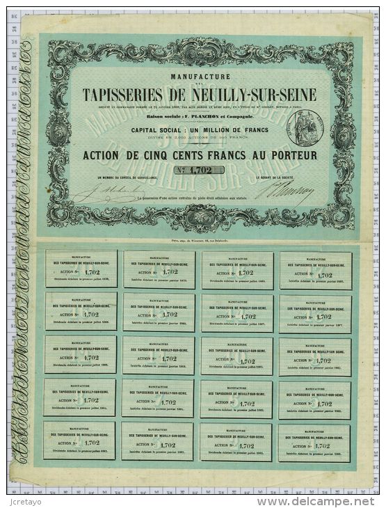 Tapisseries De Neuilly Sur Seine, Planchon Et Cie, 1860 - Textiel