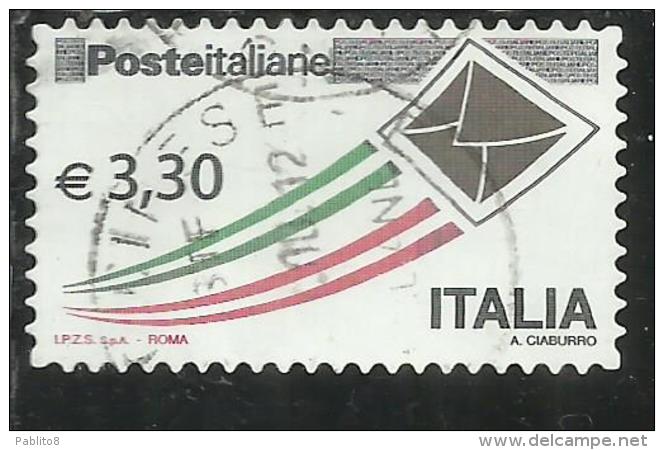 ITALIA REPUBBLICA ITALY REPUBLIC 2009 2015 POSTA ITALIANA € 3,30 USATO USED OBLITERE' - 2011-20: Gebraucht