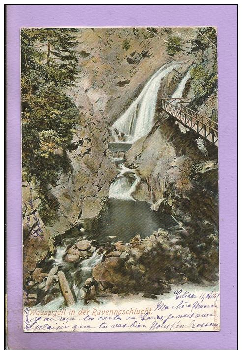 Allemagne - Wasserfall In Den Ravennaschlucht - 1904 - 2 Scans - Hoechenschwand