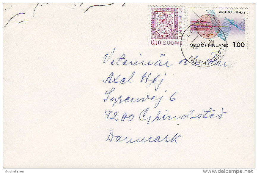 Finland EKINÄS 1980 Cover Brief To GRINDSTED Denmark Mathematica & Lion Löwe Arms Stamps - Covers & Documents