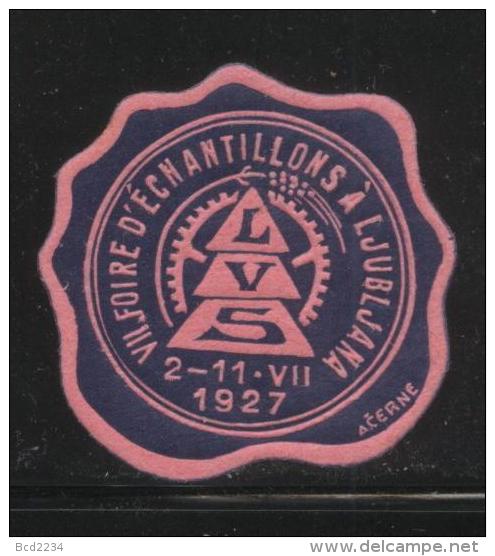 YUGOSLAVIA SLOVENIA 1927 LJUBLJANA 7TH SAMPLE FAIR PINK/BLUE ITALIA LANGUAGE NHM POSTER STAMP CINDERELLA ERINOPHILATELIE - Neufs