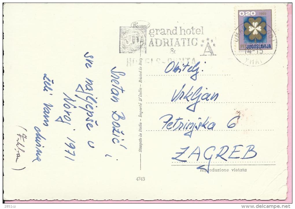 Hotel - Grand Hotel Adriatic, 1970., Yugoslavia, Postcard - Settore Alberghiero & Ristorazione