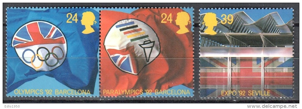 Great Britain 1992 Mi 1402-1404 MNH(**). - Unused Stamps