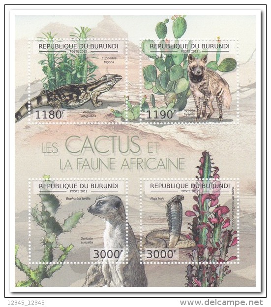 Burundi 2013 Postfris MNH, Cacti, Animals - Unused Stamps